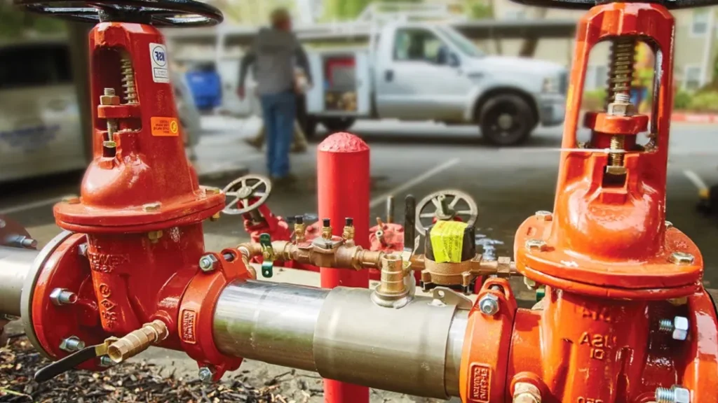 fire water backflow preventer installed