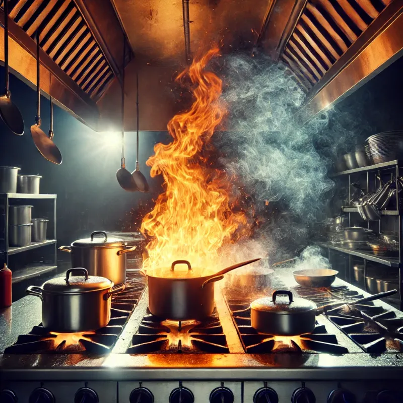 kitchen stovetop fire