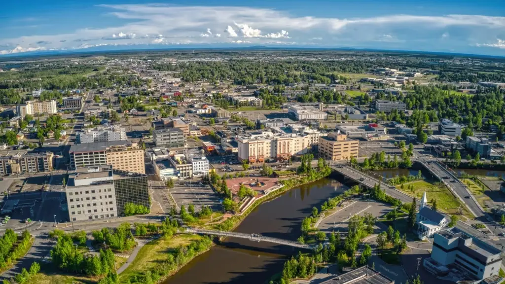 fairbanks alaska skyline from air