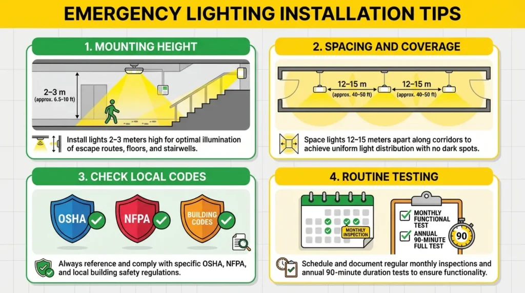 emergency light installation tips