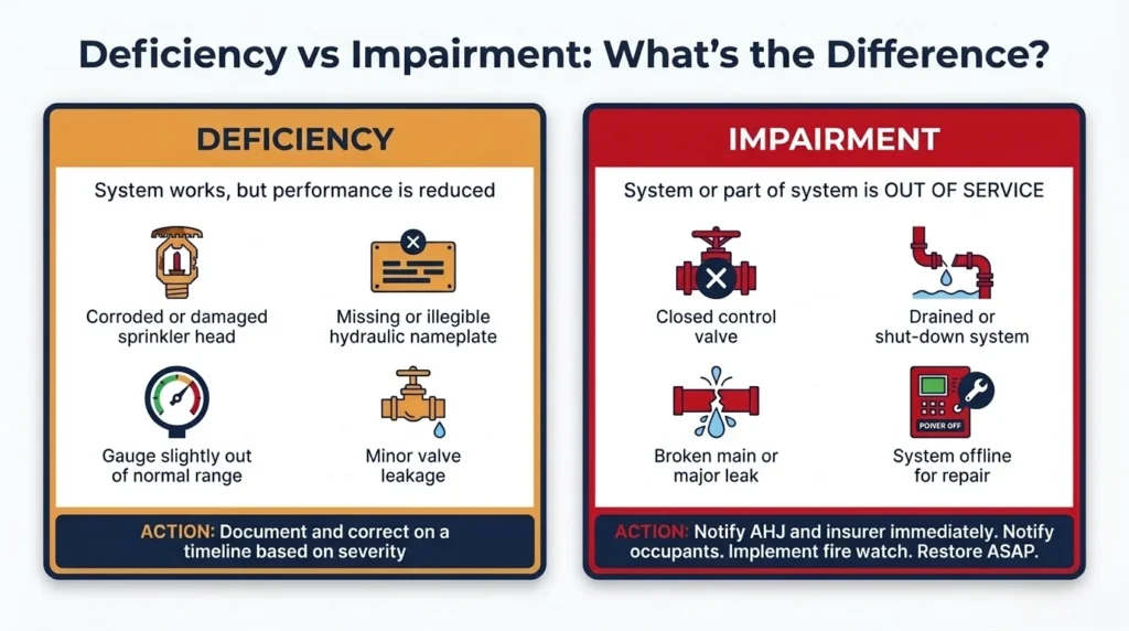 deficiency vs impairment comparison
